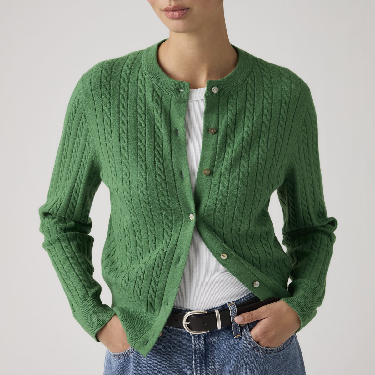 Cardigan col rond Supersoft vert - pine green, LEVI'S
