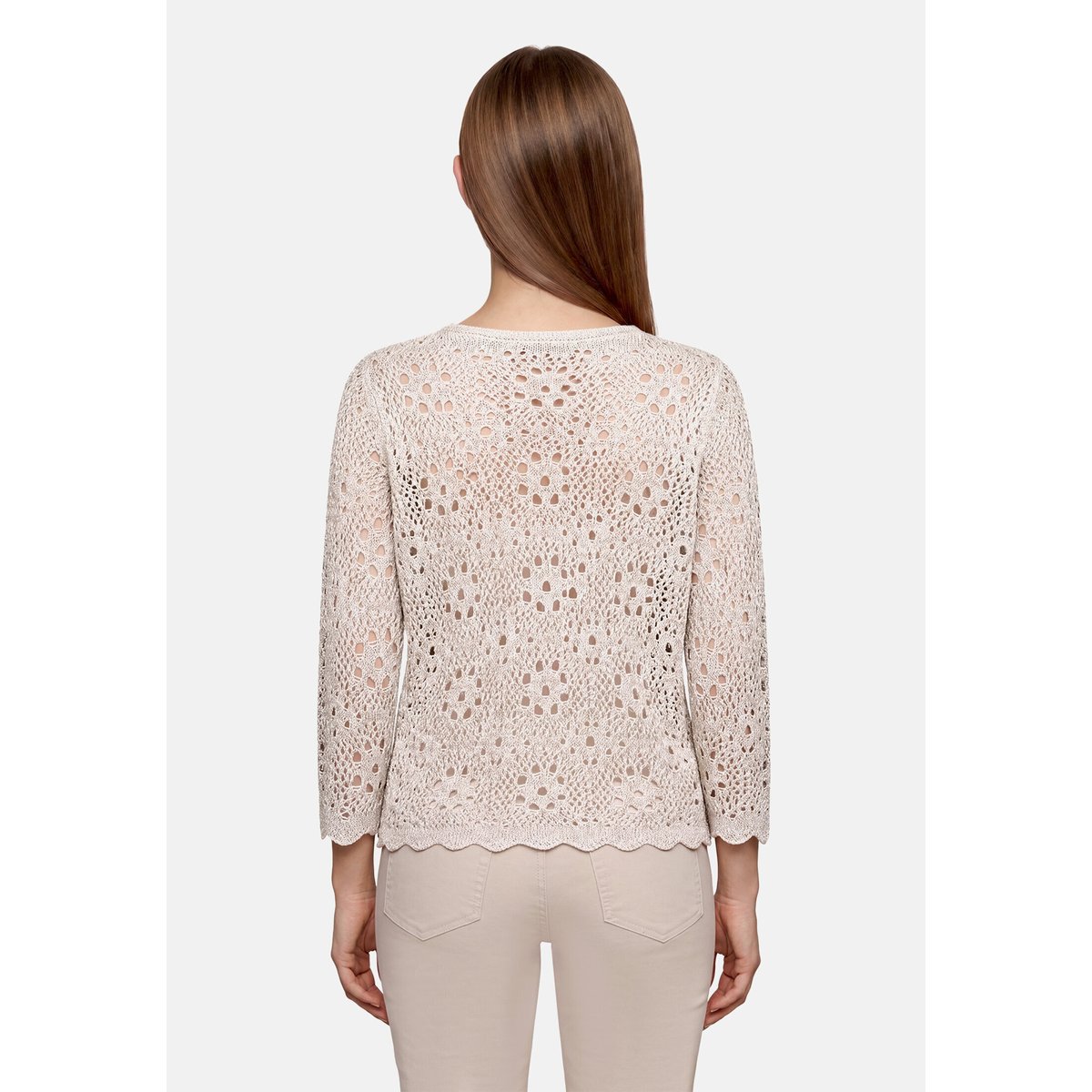 Pull-over en maille à manches 3/4 gris, BETTY BARCLAY