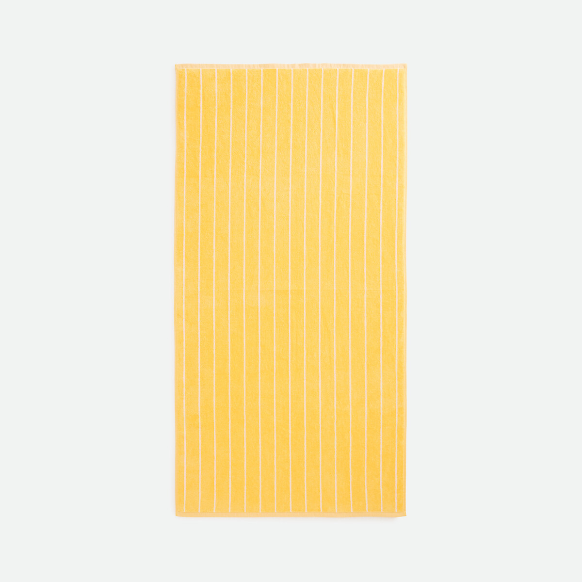 Maxi-Badetuch MARINI, gestreift, aus Frottee-Velours 500 g gelb/weiss, LA REDOUTE INTERIEURS