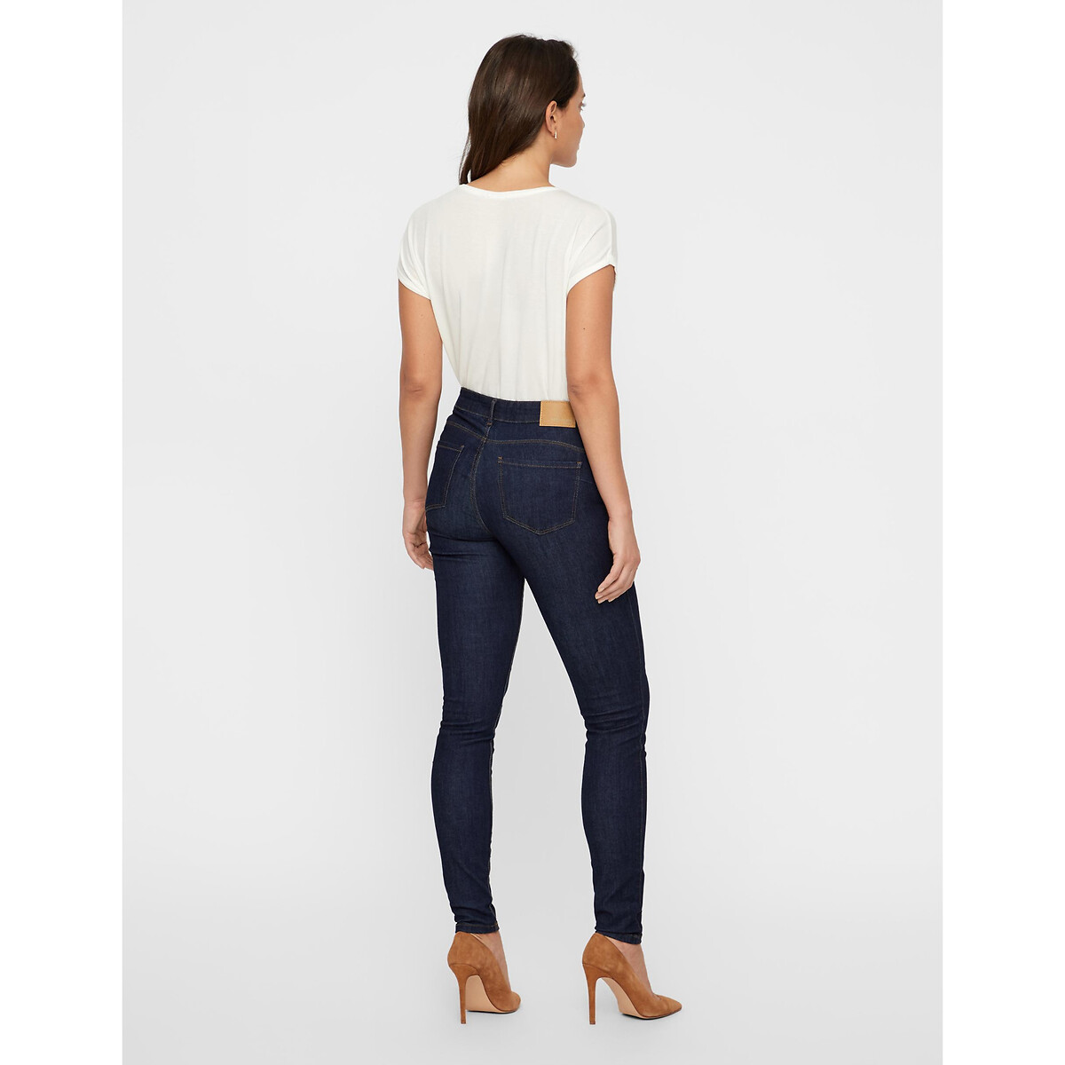Shape Up Skinny Jeans, Mid Rise dark blue , VERO MODA