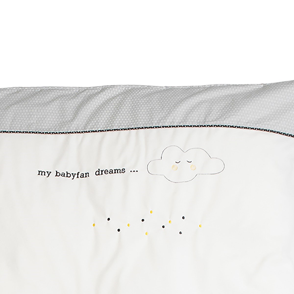 Housse de couette et taie en coton gris, SAUTHON