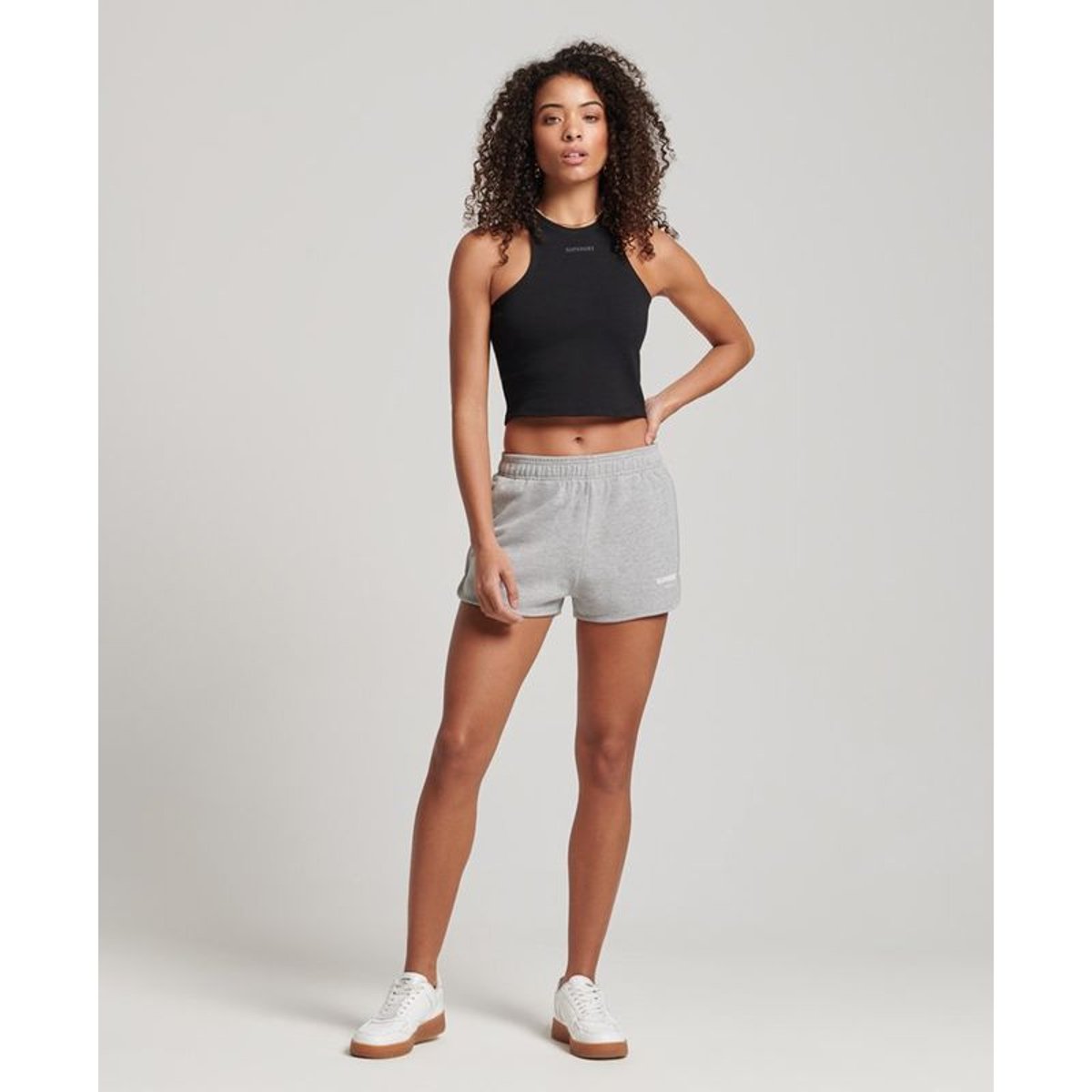 Short de survêtement Core Sport gris chiné, SUPERDRY