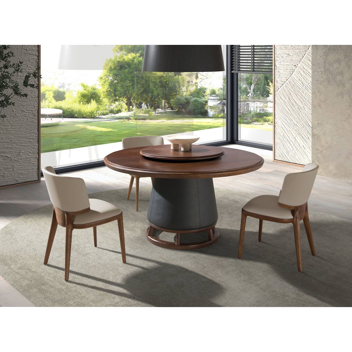 Chaise en similicuir noyer | crème, ANGEL CERDA