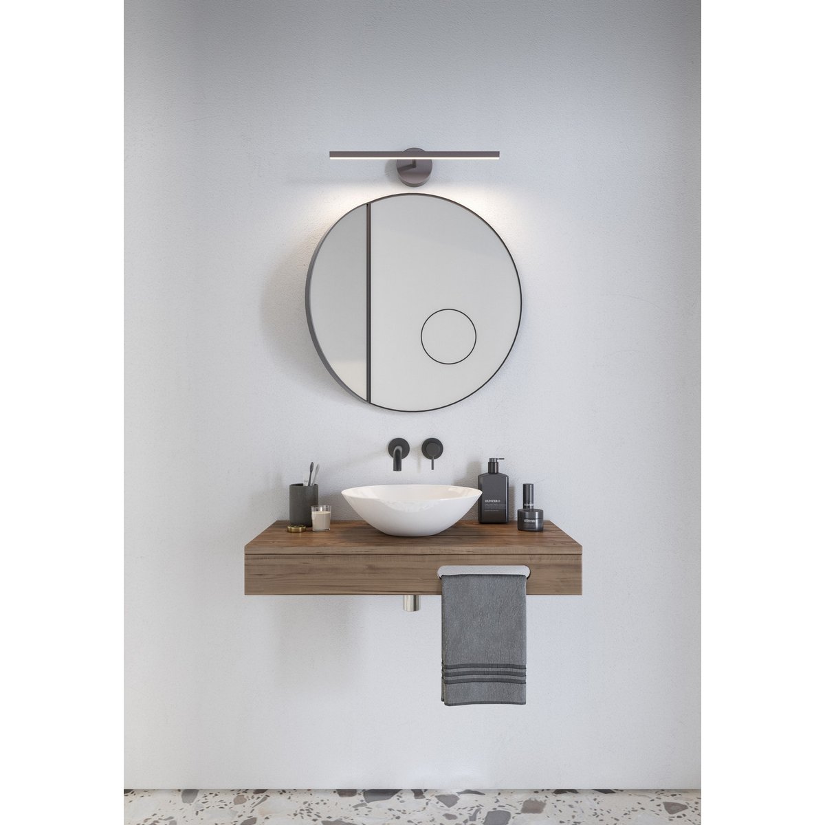 Applique murale salle de bain LED intégrée en métal, IP S13 acier brossé, NORDLUX