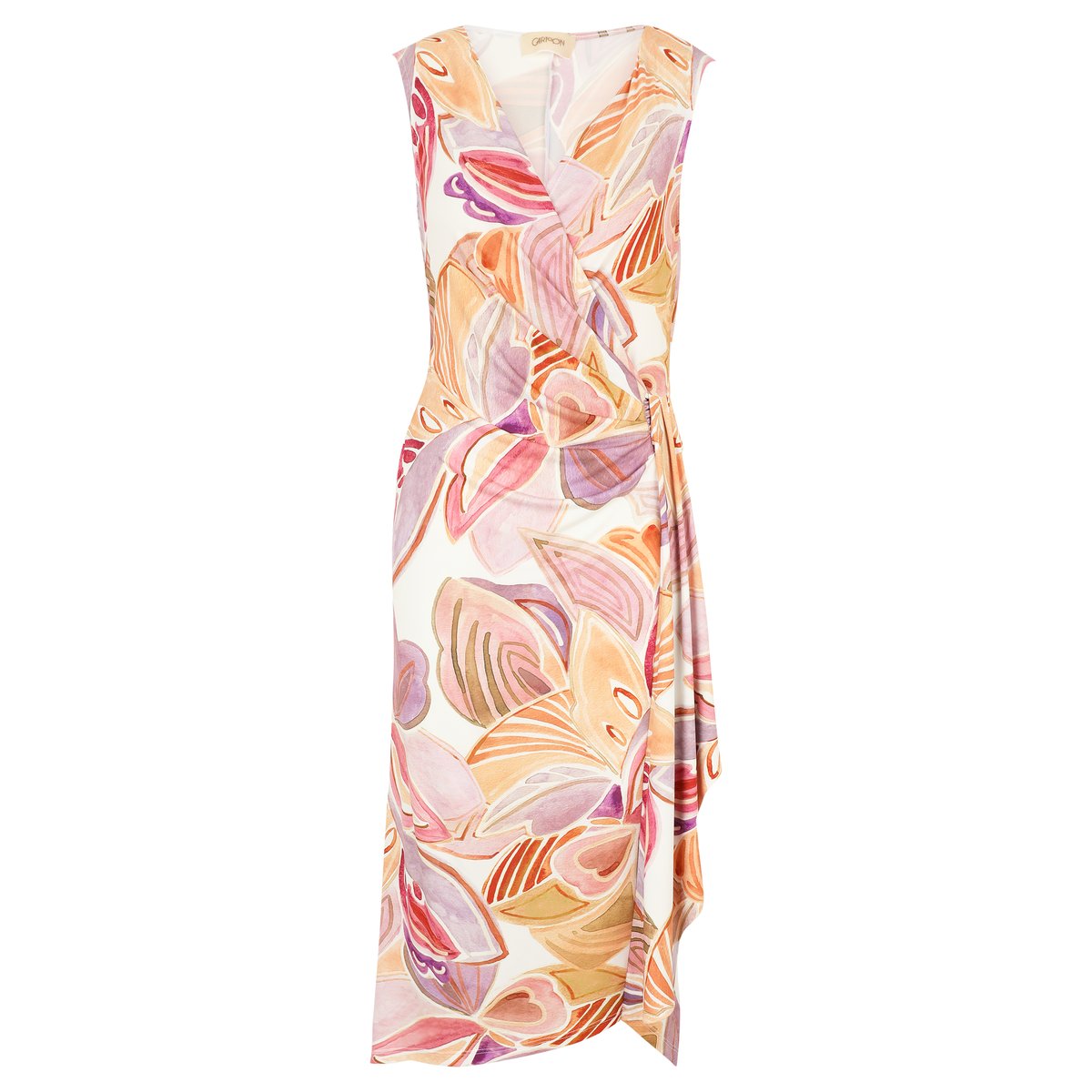 Robe en jersey à fronce cream/rosé, CARTOON