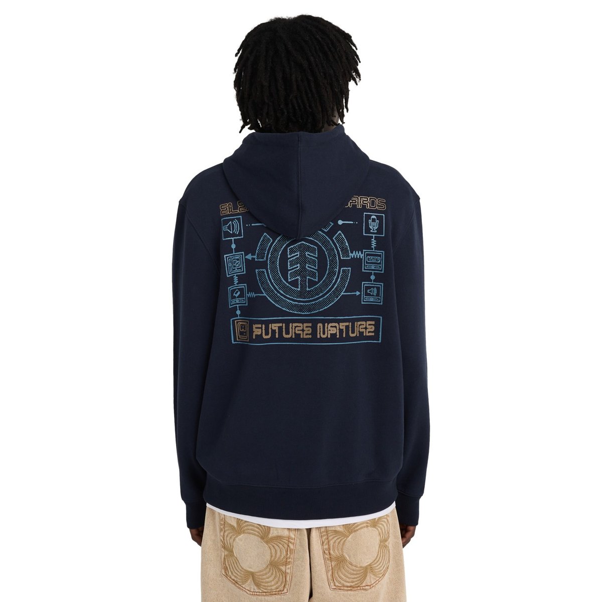 Sweat à capuche INNER WORKINGS bleu eclipse navy, ELEMENT