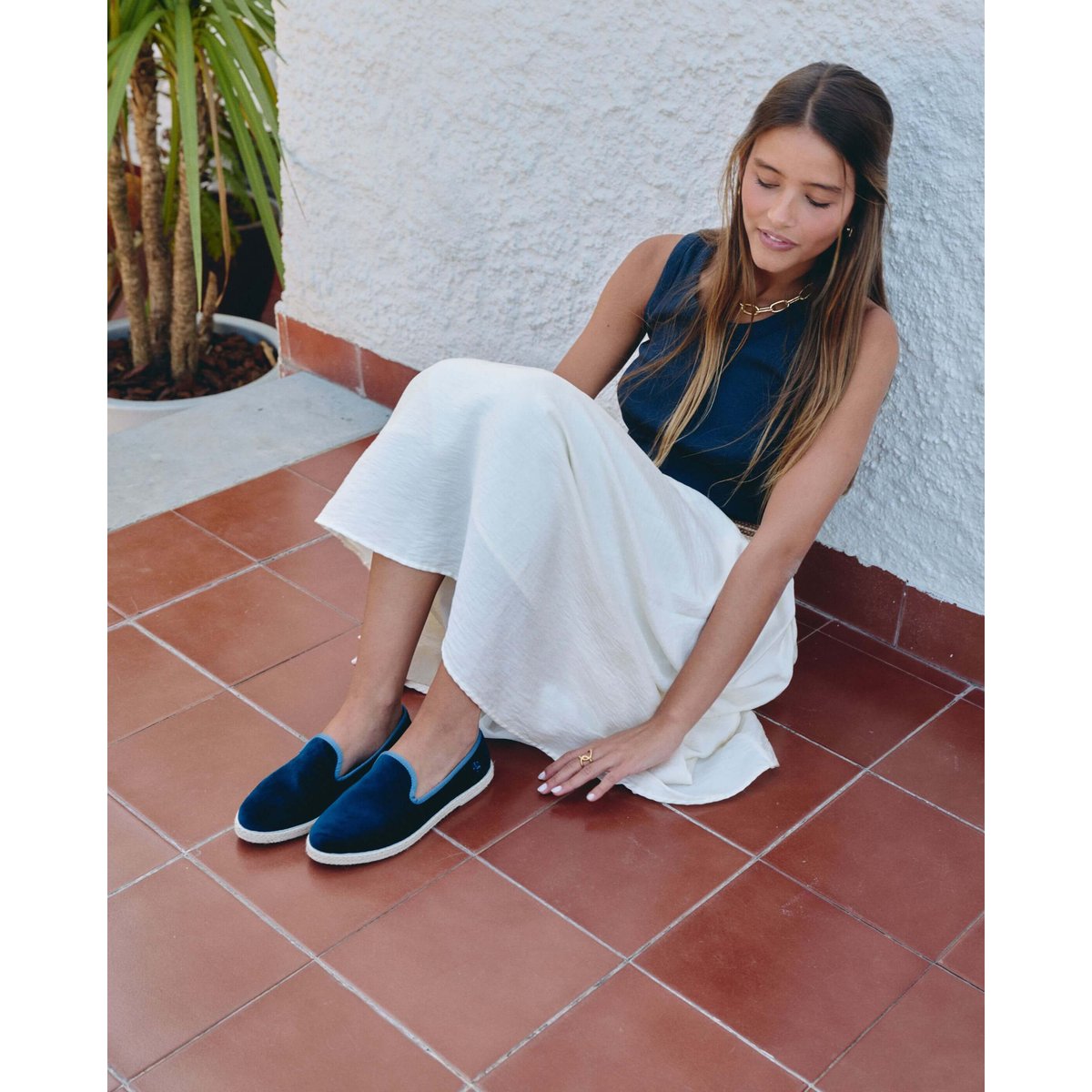 Espadrille velours CENITZ bleu myrtille, ANGARDE
