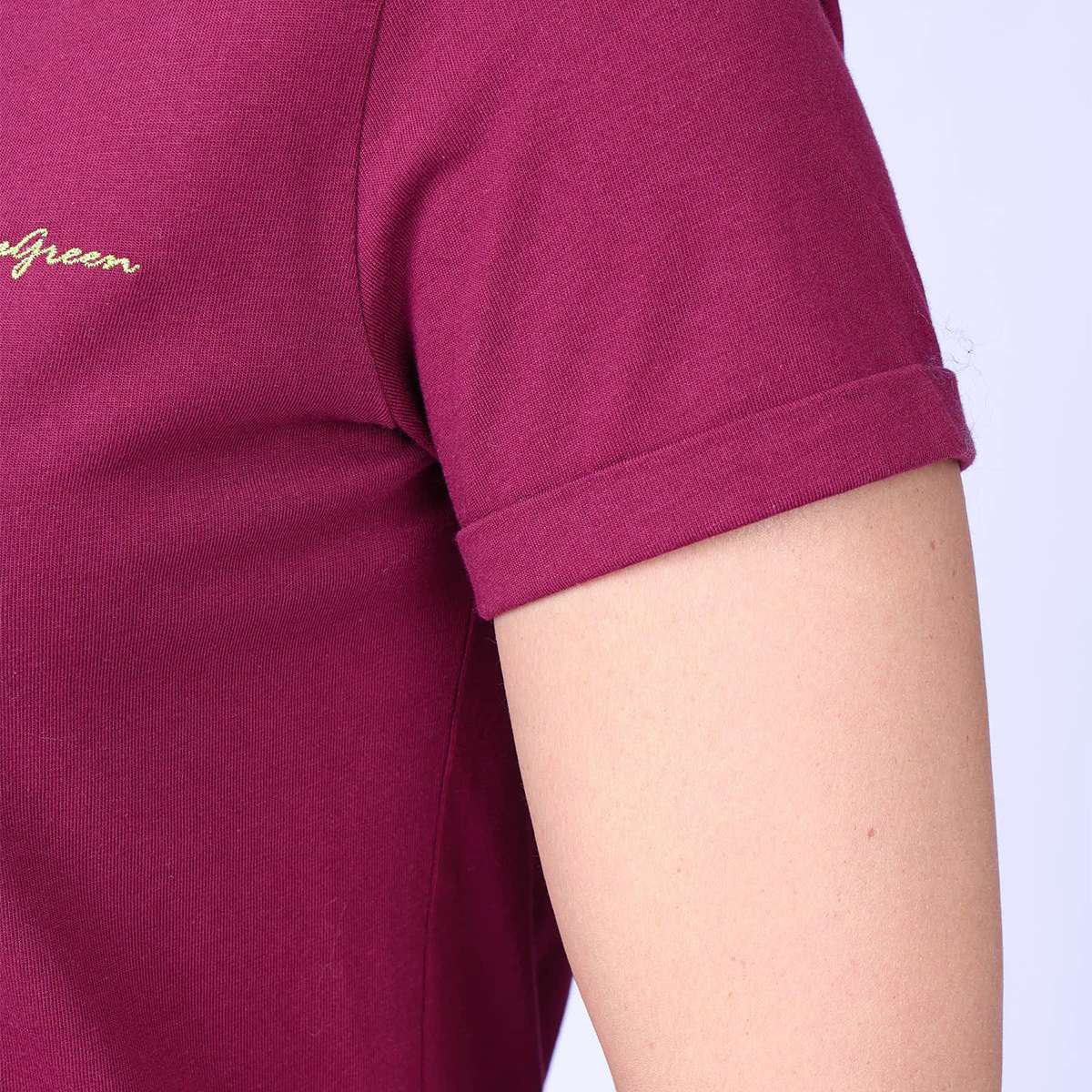 T-shirt col V bordeaux, MISE AU GREEN