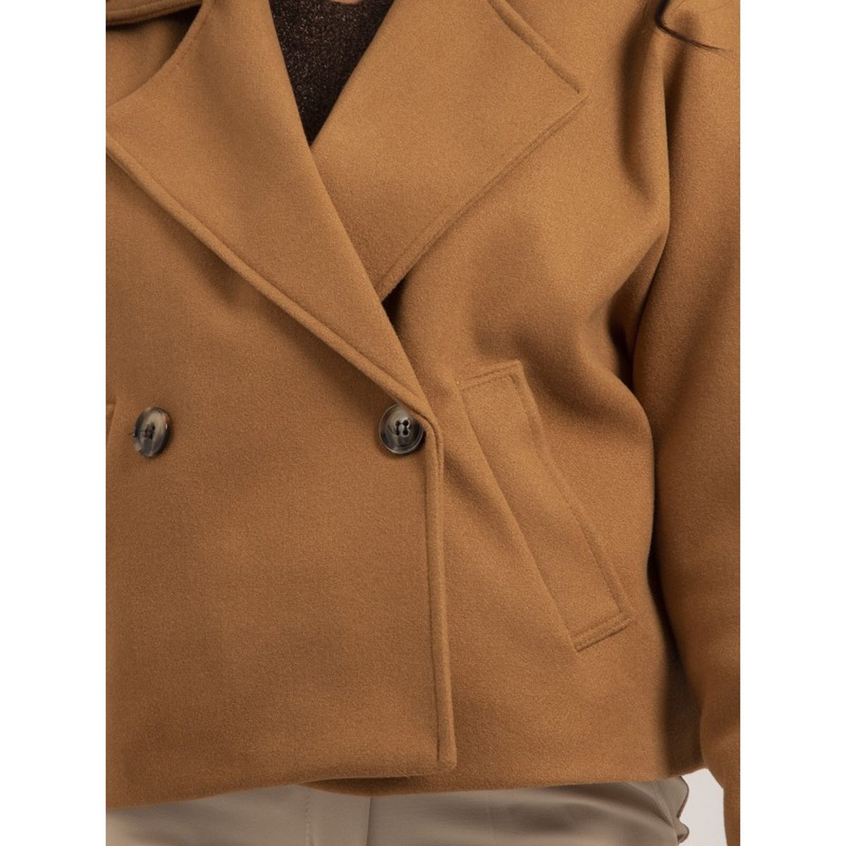 Manteau Court Upale camel, DONA LISA