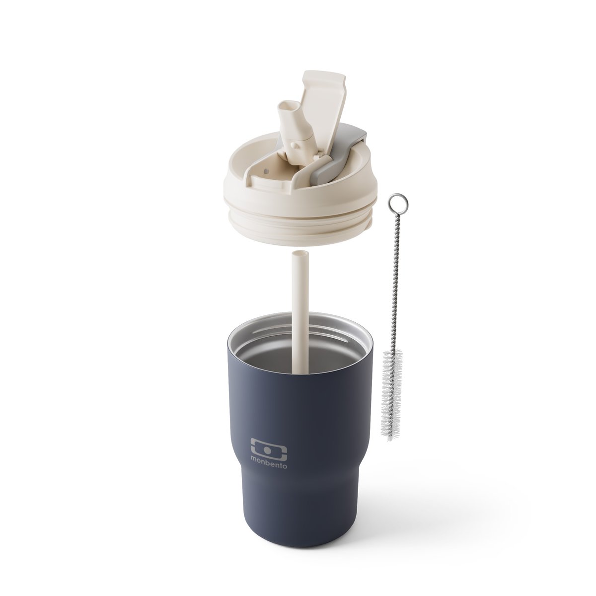 Mug isotherme avec paille 360ml, Travel Mug S bleu, MONBENTO