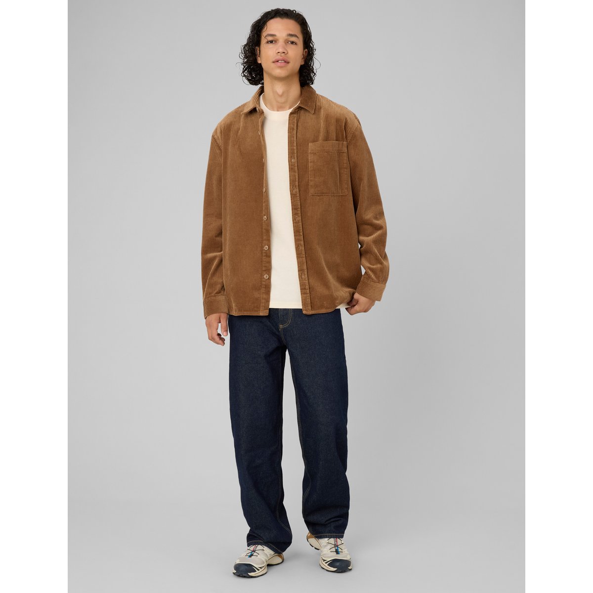 Chemise en velours côtelé camel, BZB