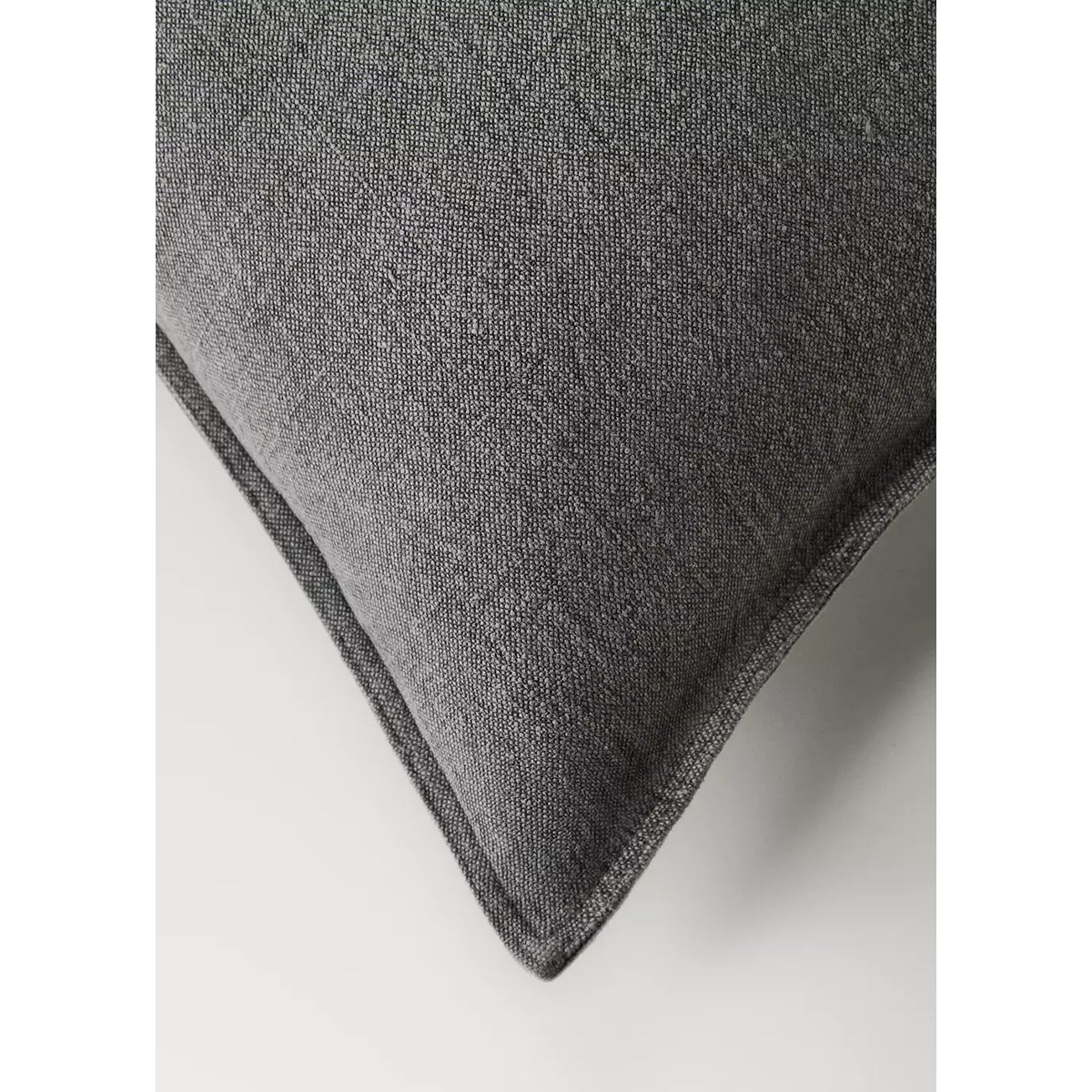 Housse de coussin de lit en lin garment-dyed 45x45 cm gris moyen, MANGO HOME