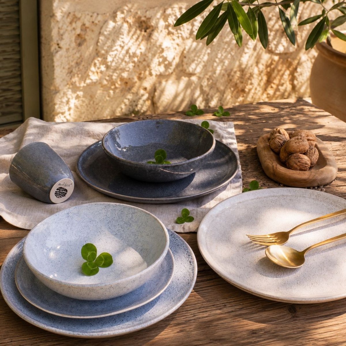 Service d'assiettes 18 pièces, ZAO beige, ARTIME