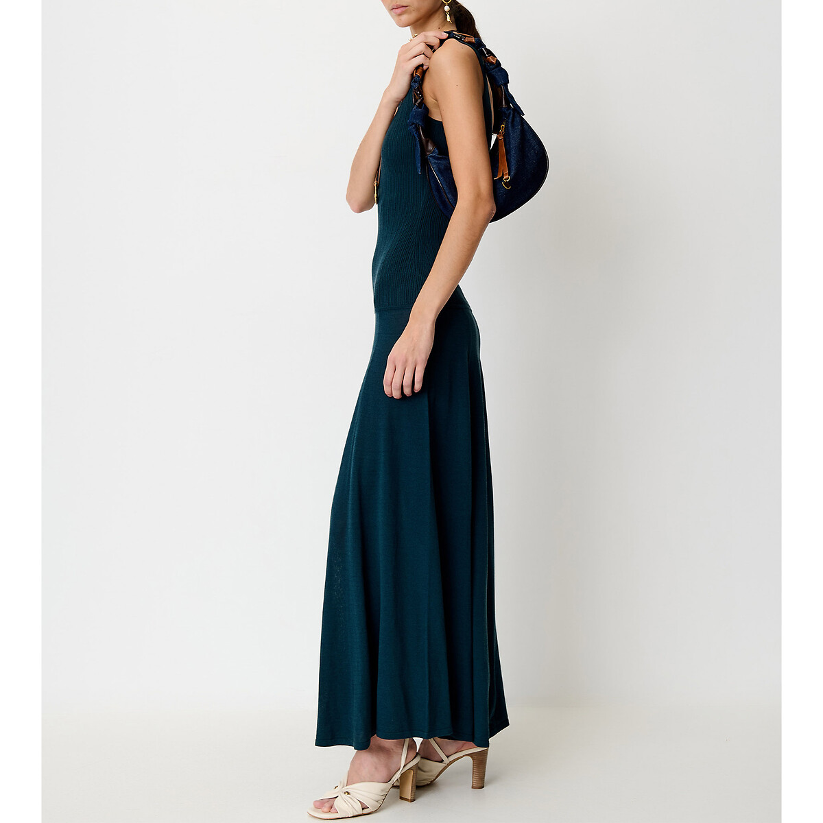Robe longue sans manches en maille, DESNA bleu canard, SESSUN