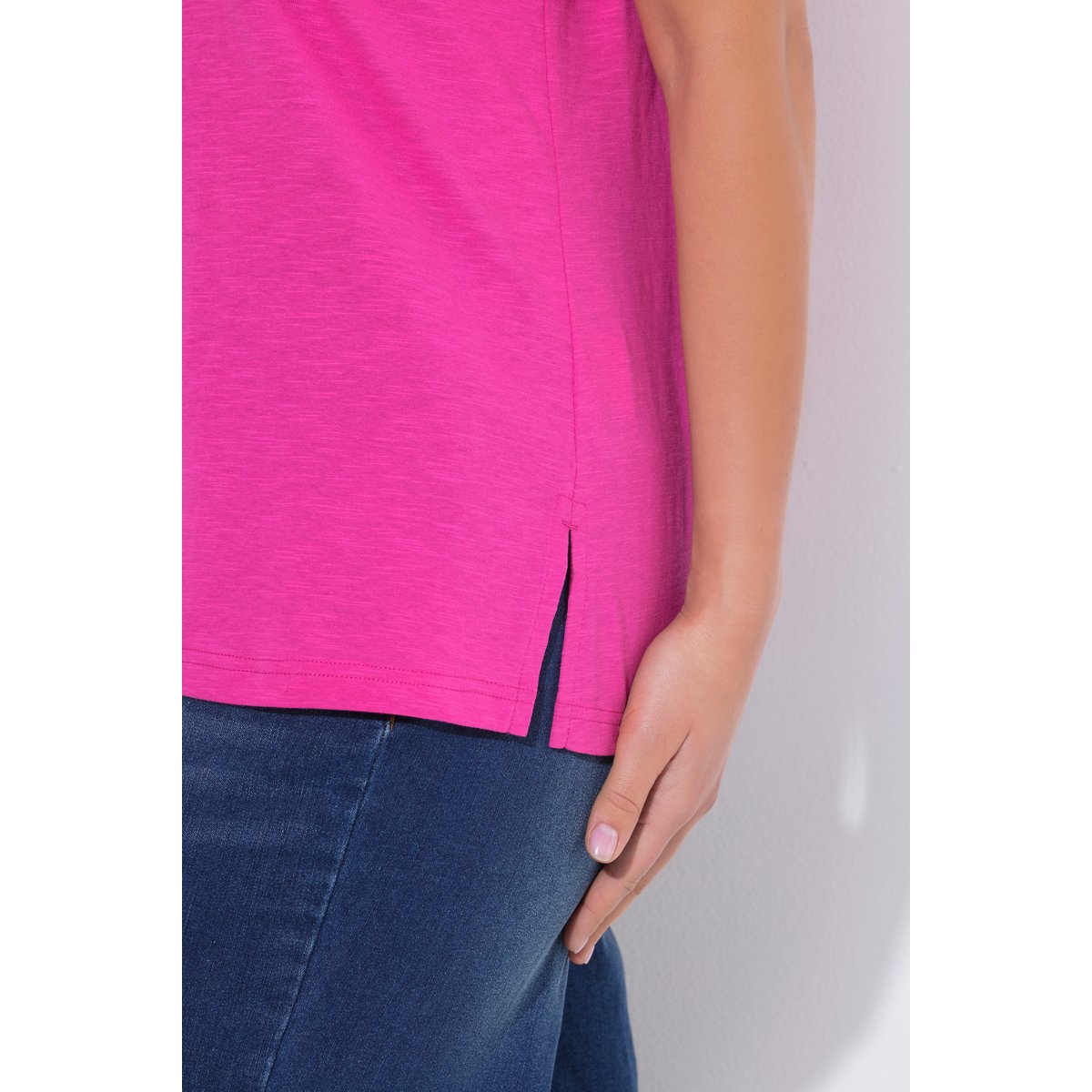 T-shirt à fleurs, coupe Classic Fit rose vif, ULLA POPKEN