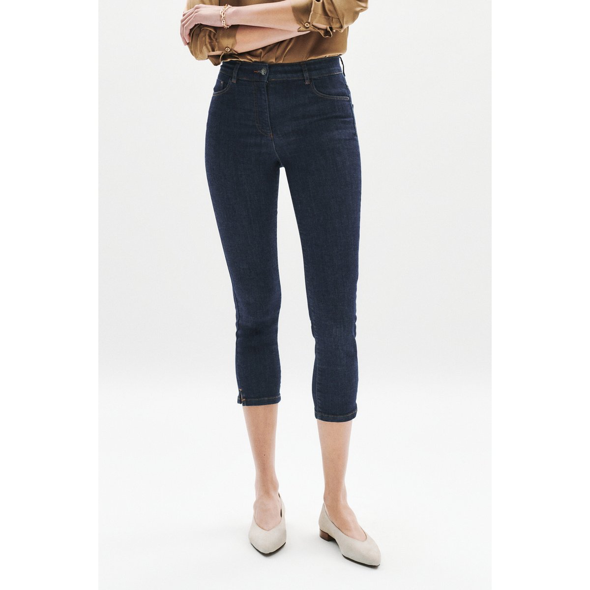 Jean slim pantacourt CALEB denim double stone, CAROLL