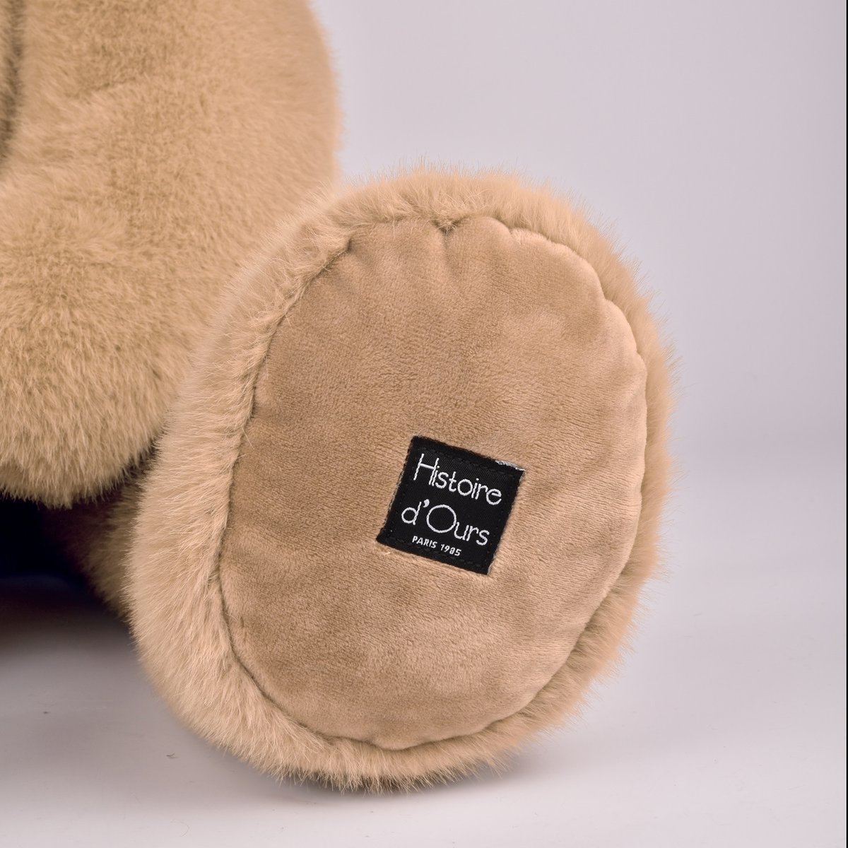 Ours en peluche CLEMENTIN 80 cm praline cacahuète, HISTOIRE D'OURS