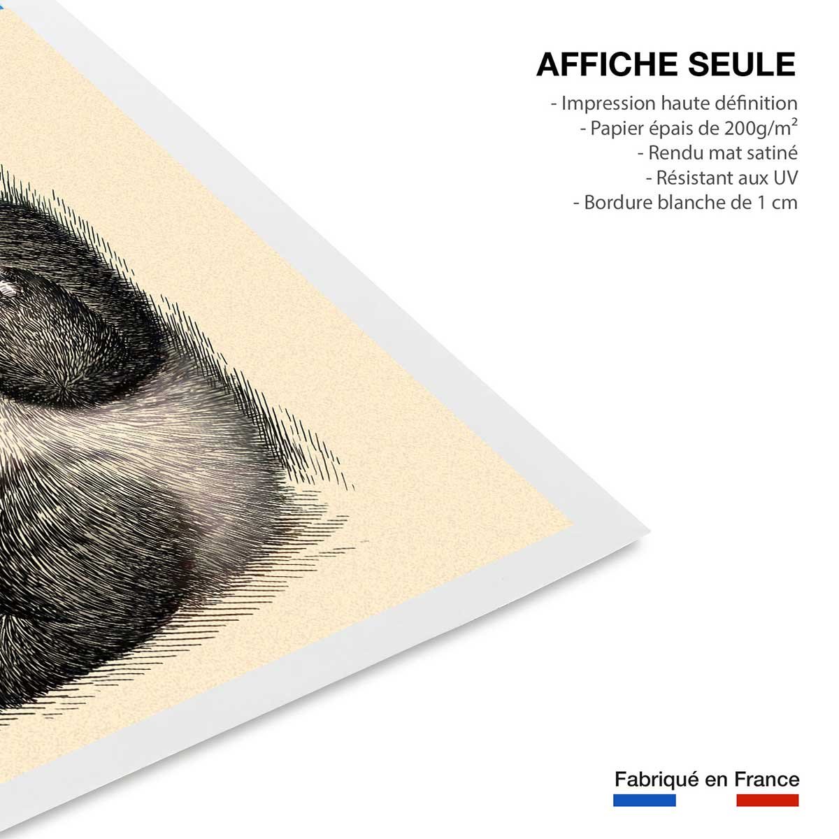 Affiche enfant Affiche illustration vintage panda affiche seule, HEXOA