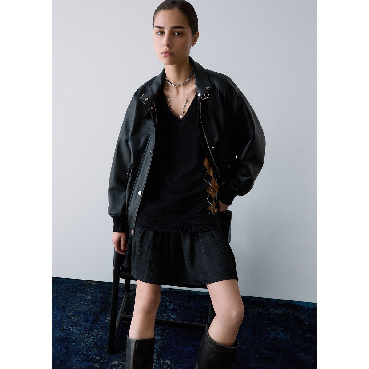Robe courte en maille noir, LIU JO
