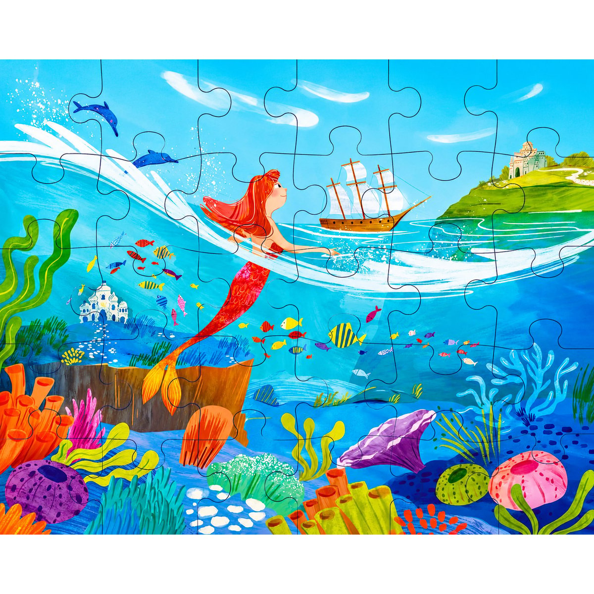 Puzzle et livre La petite sirène turquoise, SASSI