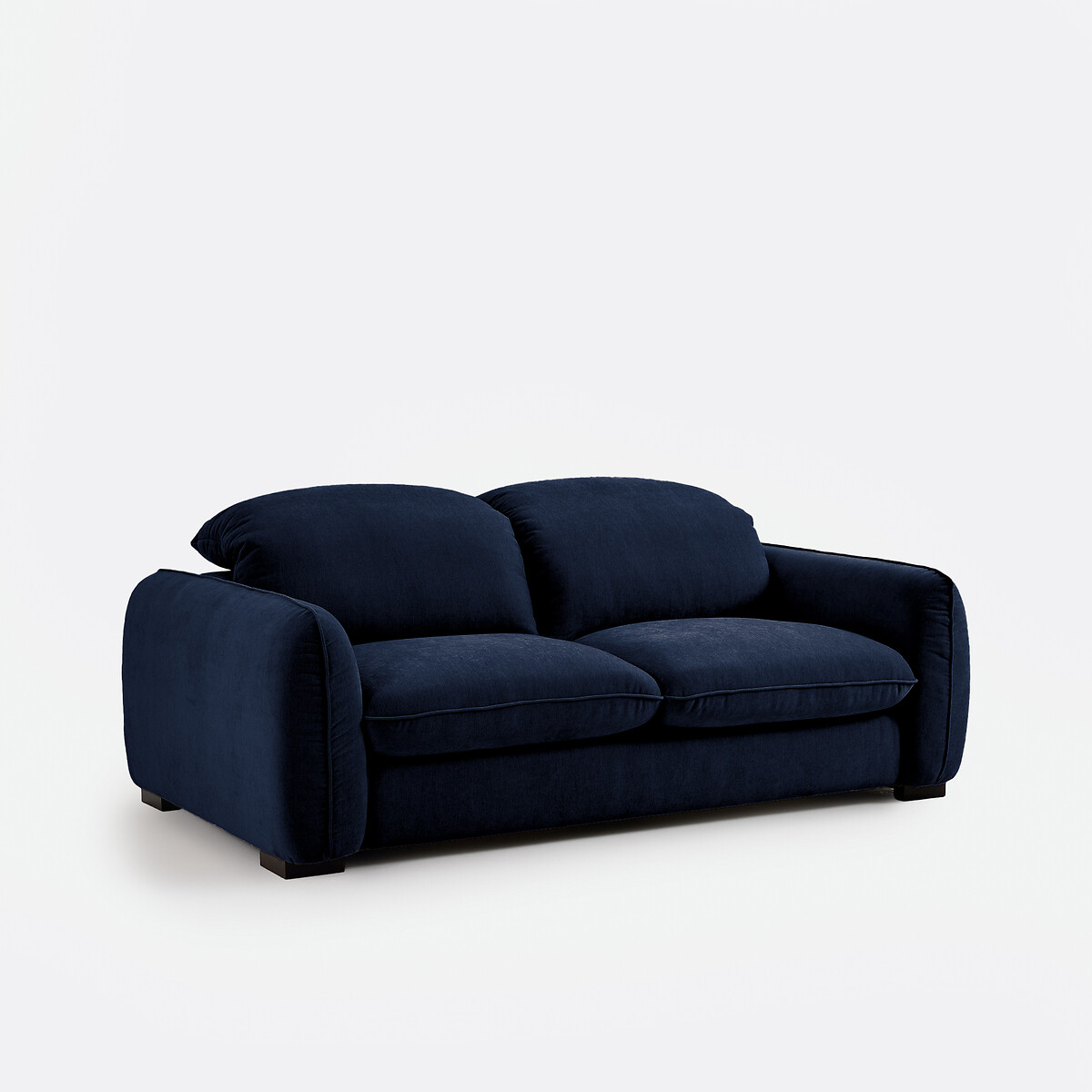 Isla Marl Polyester 3-Seater Straight Sofa with Headrests midnight blue, LA REDOUTE INTERIEURS