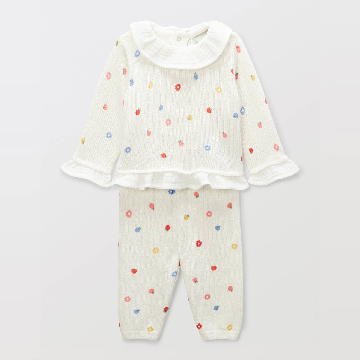 Ensemble tricot imprimé contenant de la laine ecru, BOUT'CHOU