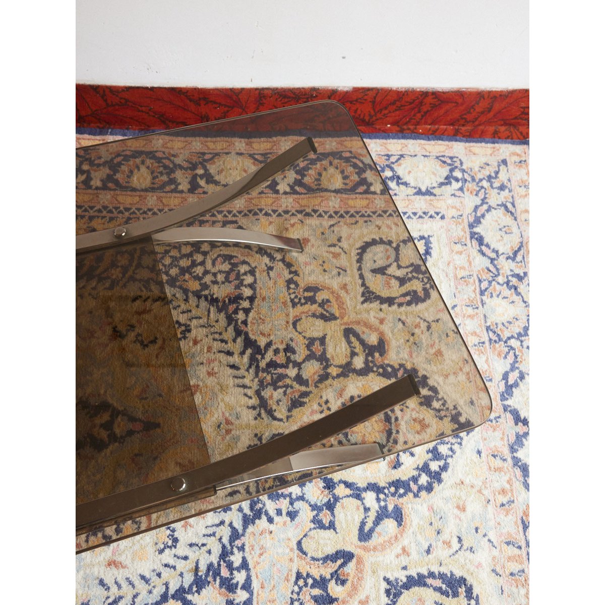 Table basse en verre fumé Donna N°1622 - Bon état fumé, DEBONGOUT