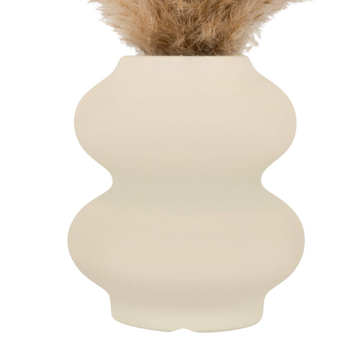 Composition florale avec vase GLEN blanc, ATMOSPHERA