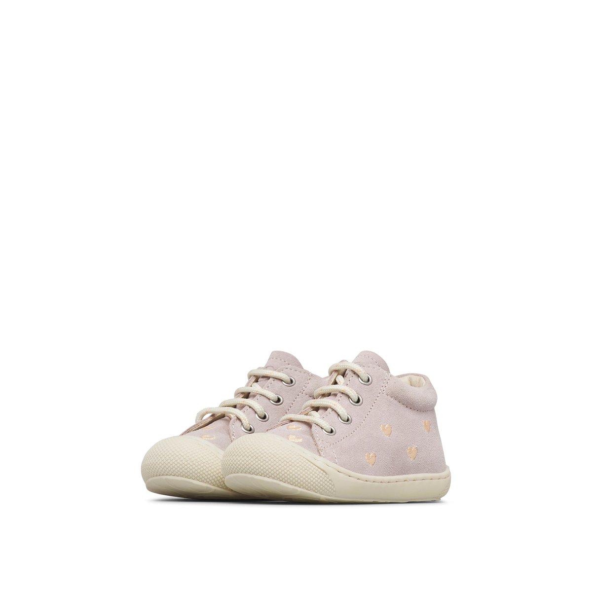 Chaussures premiers pas en suède COCOON EMBR.HEARTS rose poudré-, NATURINO