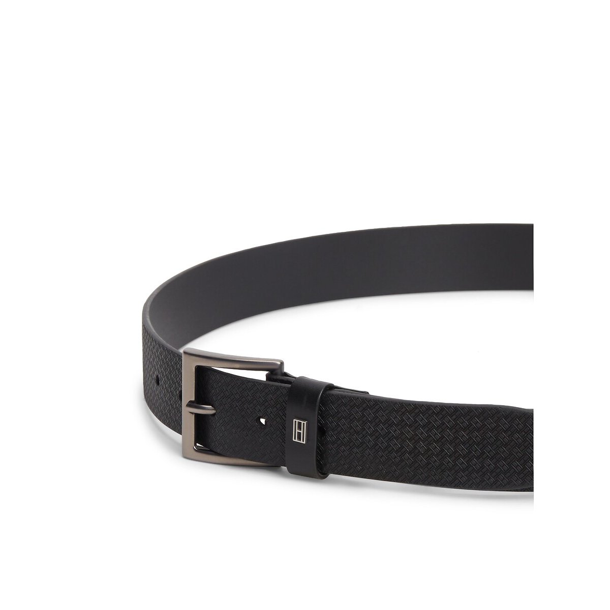 Cinto em pele, largura 3,5 cm, Soho Flag preto , TOMMY HILFIGER