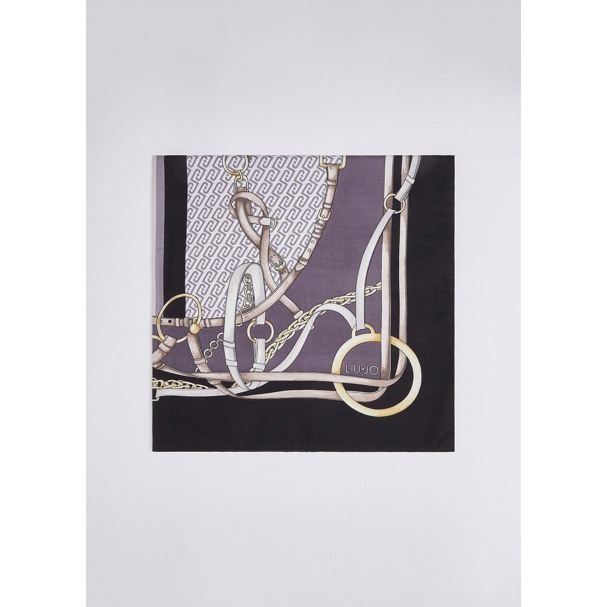 Foulard grand format avec imprimé noir, LIU JO