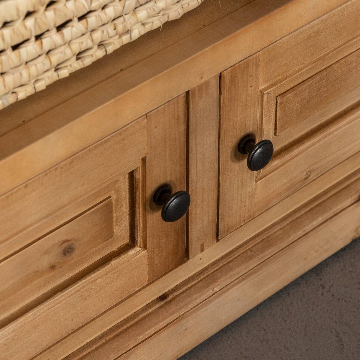 Meuble TV en bois recyclé GARANCE bois clair, MADE IN MEUBLES