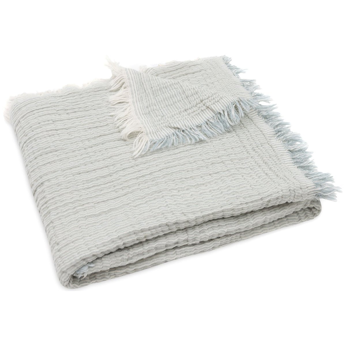 Couverture en gaze de coton vert d'eau, JOLLEIN