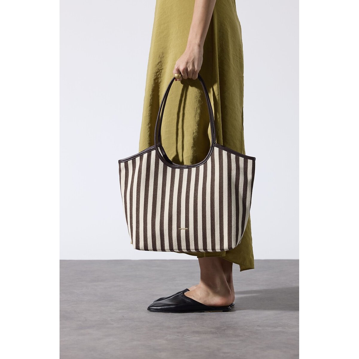 Bolso de lona a rayas, MILÁN rayas marrón, NAT & NIN