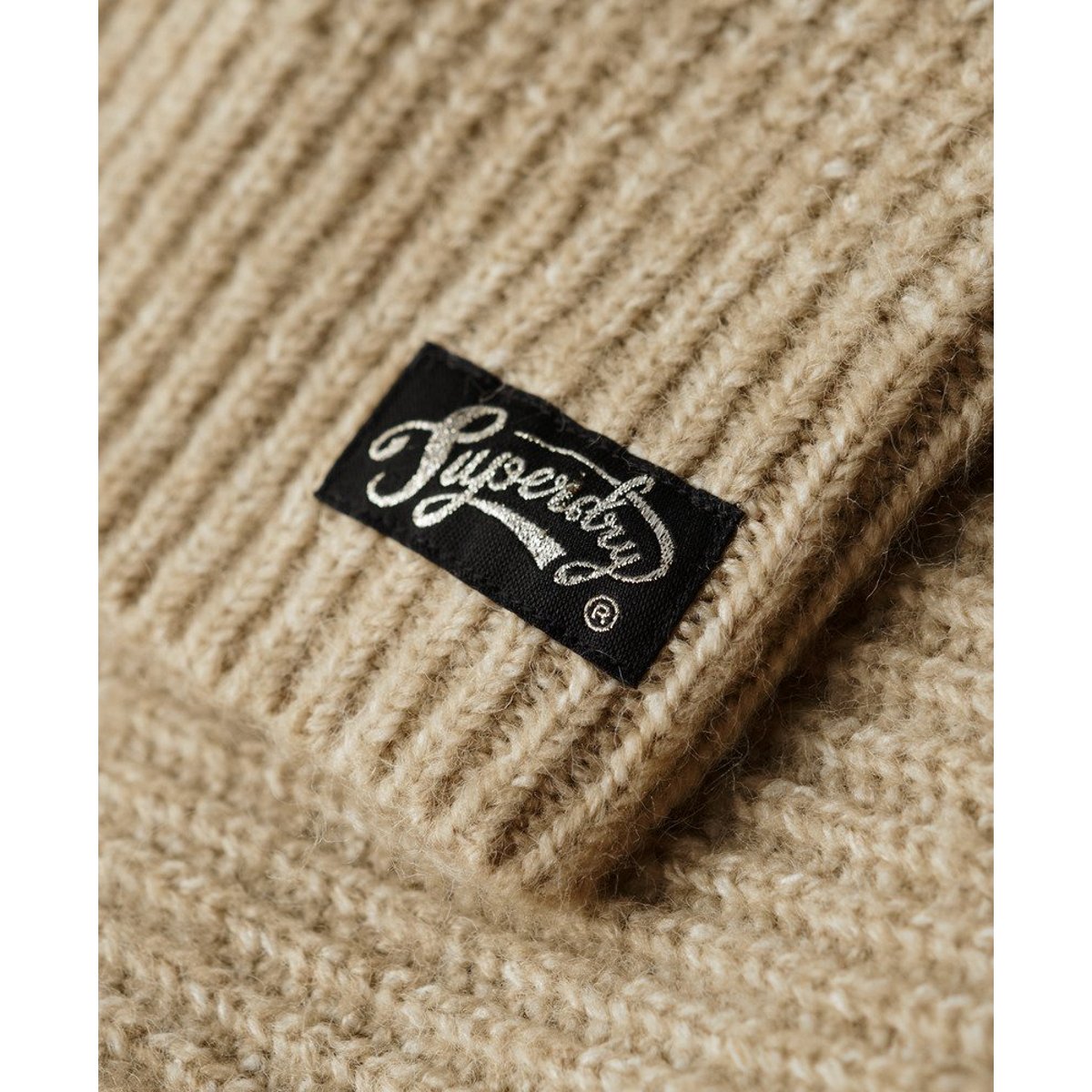 Cardigan long en maille Essential marron caramel, SUPERDRY