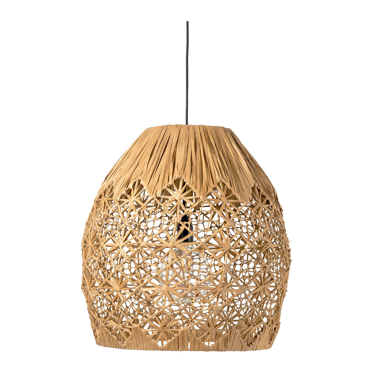 Suspension raphia naturel dia 48x51 beige, BLANC D’IVOIRE