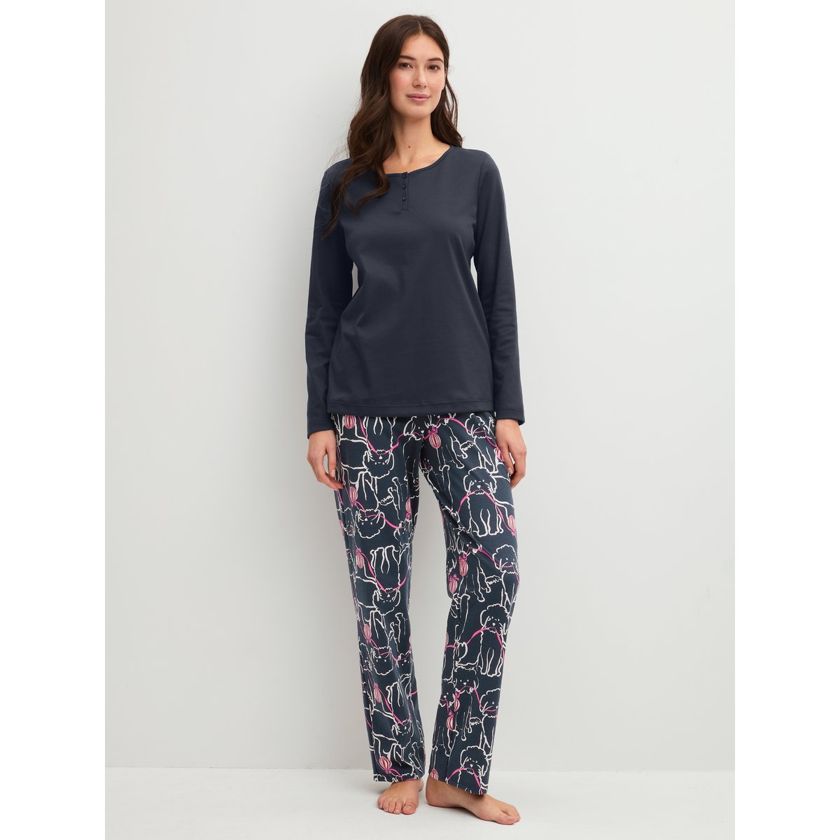 Coton PJ PARTY M&M bleu nuit, CALIDA