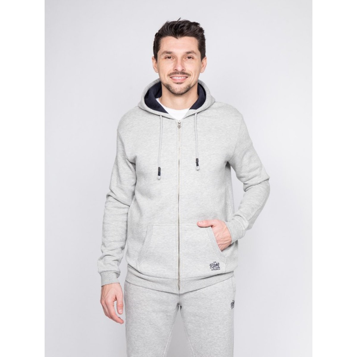 Sweat Zippé Capuche Wamin gris clair, RITCHIE