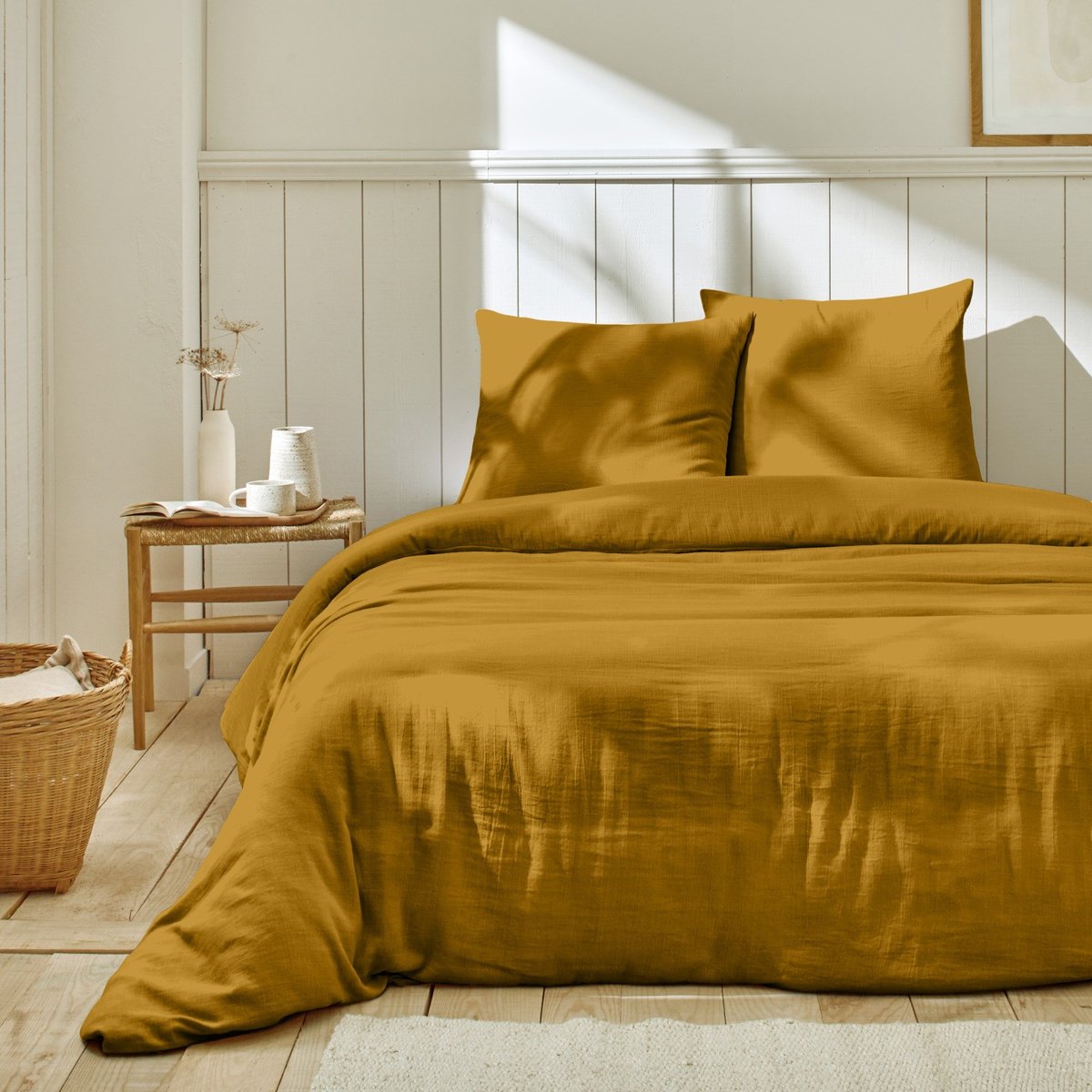 Housse de couette 100% gaze de coton safran, C DESIGN HOME TEXTILE