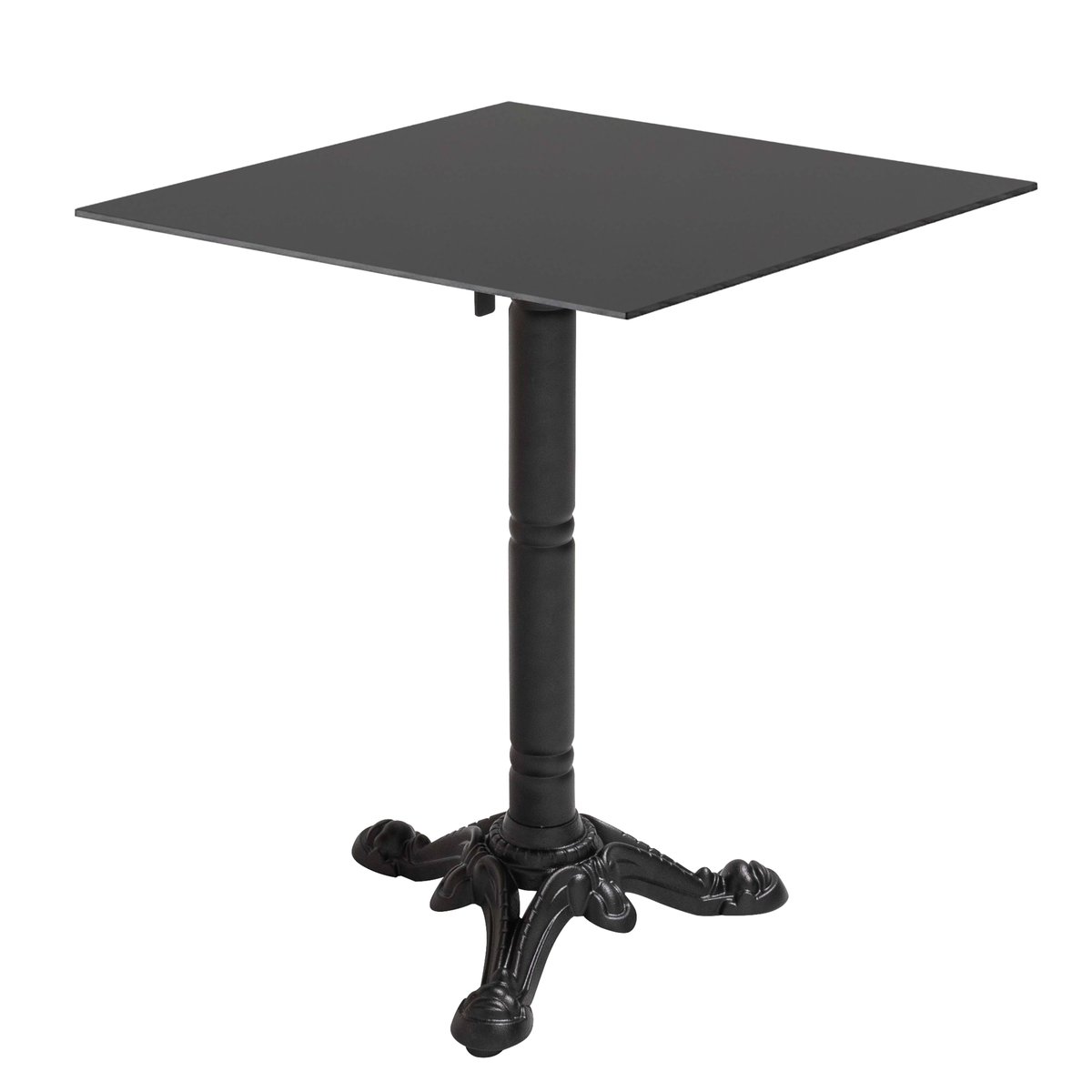 Table de jardin bistrot carrée inclinable en métal et aluminium 4 personnes 60x60 cm, OPERA ardoise, OVIALA