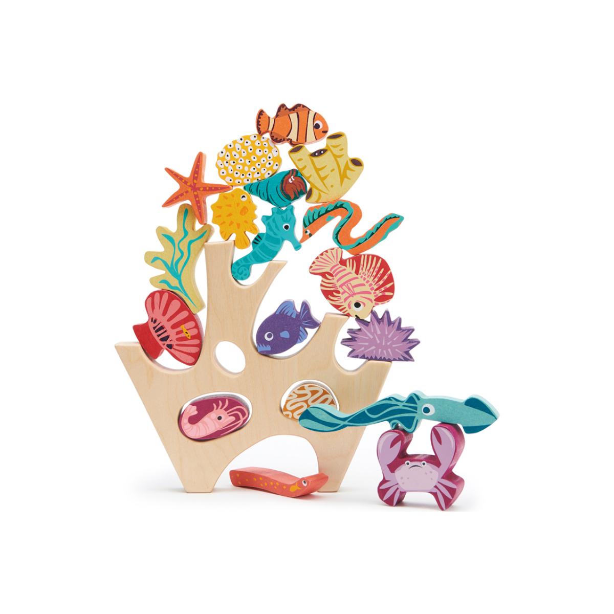 Récif de corail à empiler beige, bleu, violet, TENDER LEAF TOYS