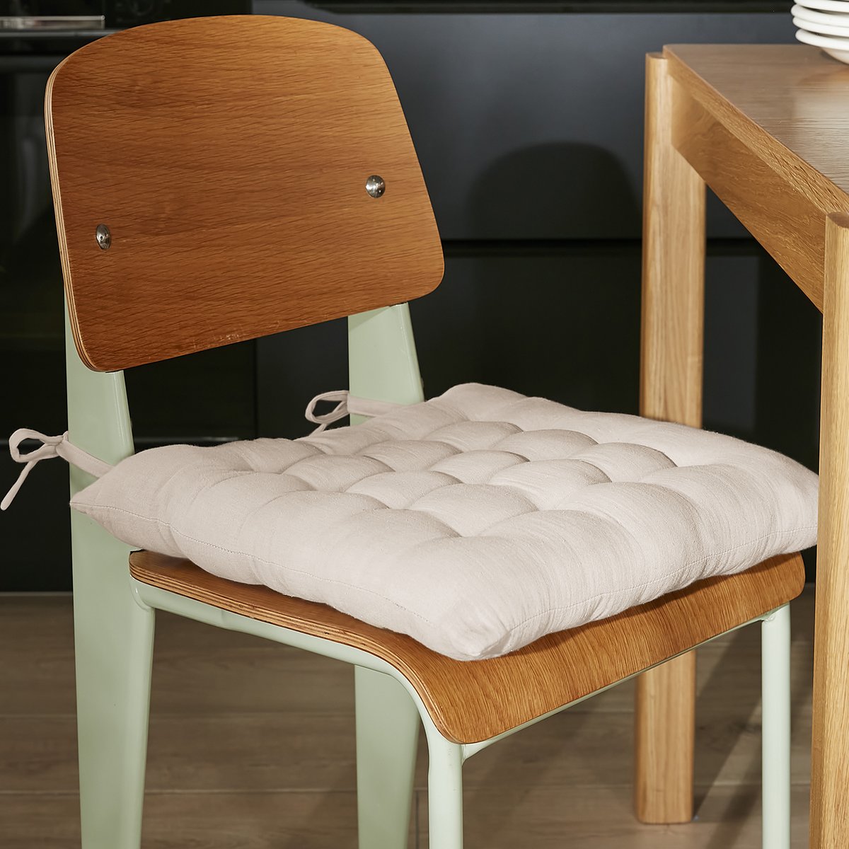 Coussin de chaise 40x40 cm Gaze de Coton Terra Naturel naturel, EDEN