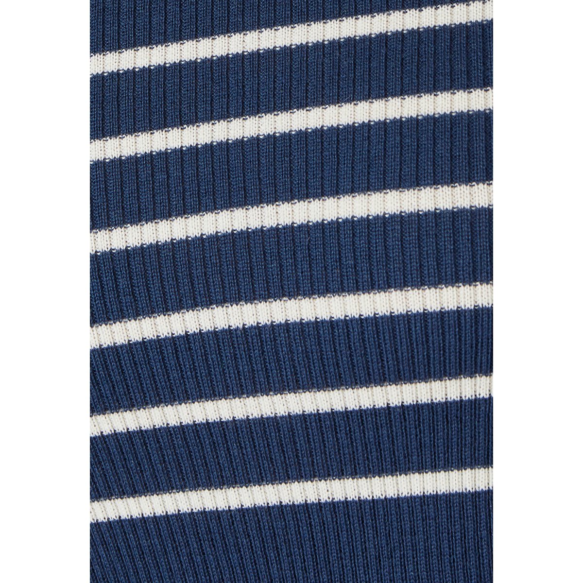 Pull col rond en laine mérinos, uni et rayé bleu rayé, DAMART