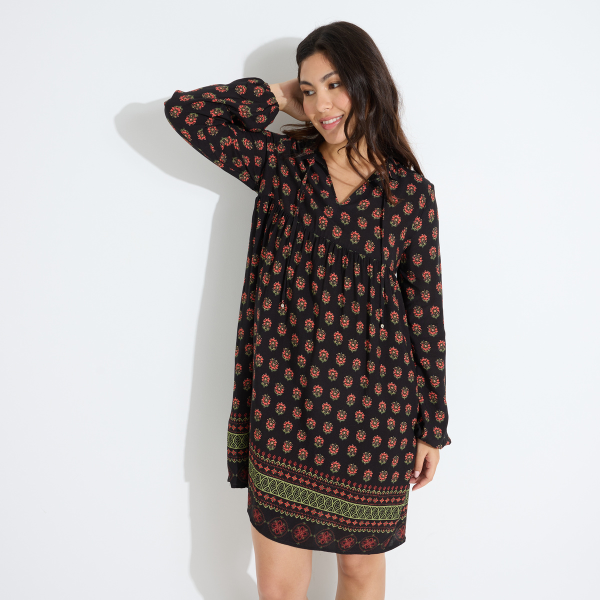 Robe imprimée noir, GRAIN DE MALICE