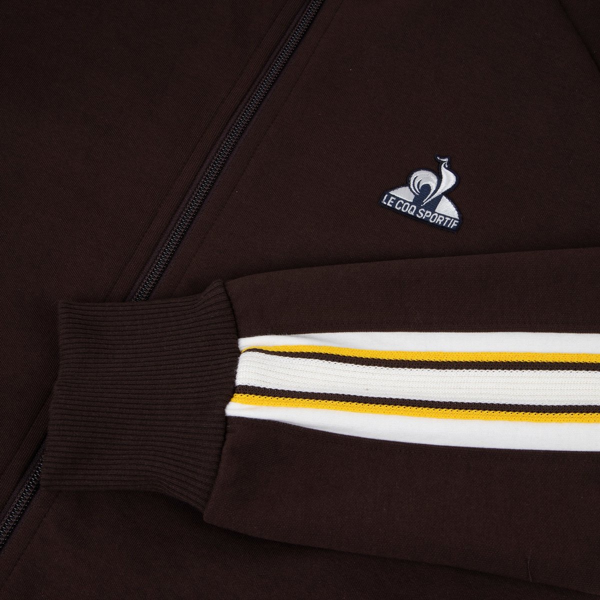 Sweat zippé Héritage marron, LE COQ SPORTIF