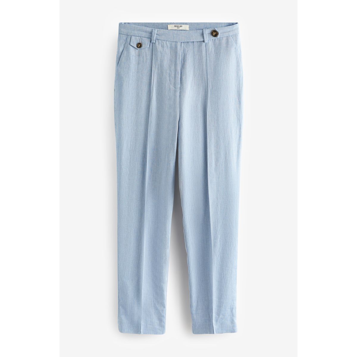 Pantalon fuselé texturé coupe classique bleu, NEXT