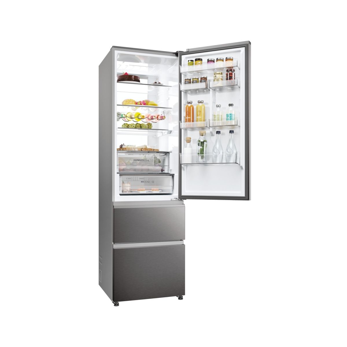 Réfrigérateur combiné HTW7620CNMP inox, HAIER