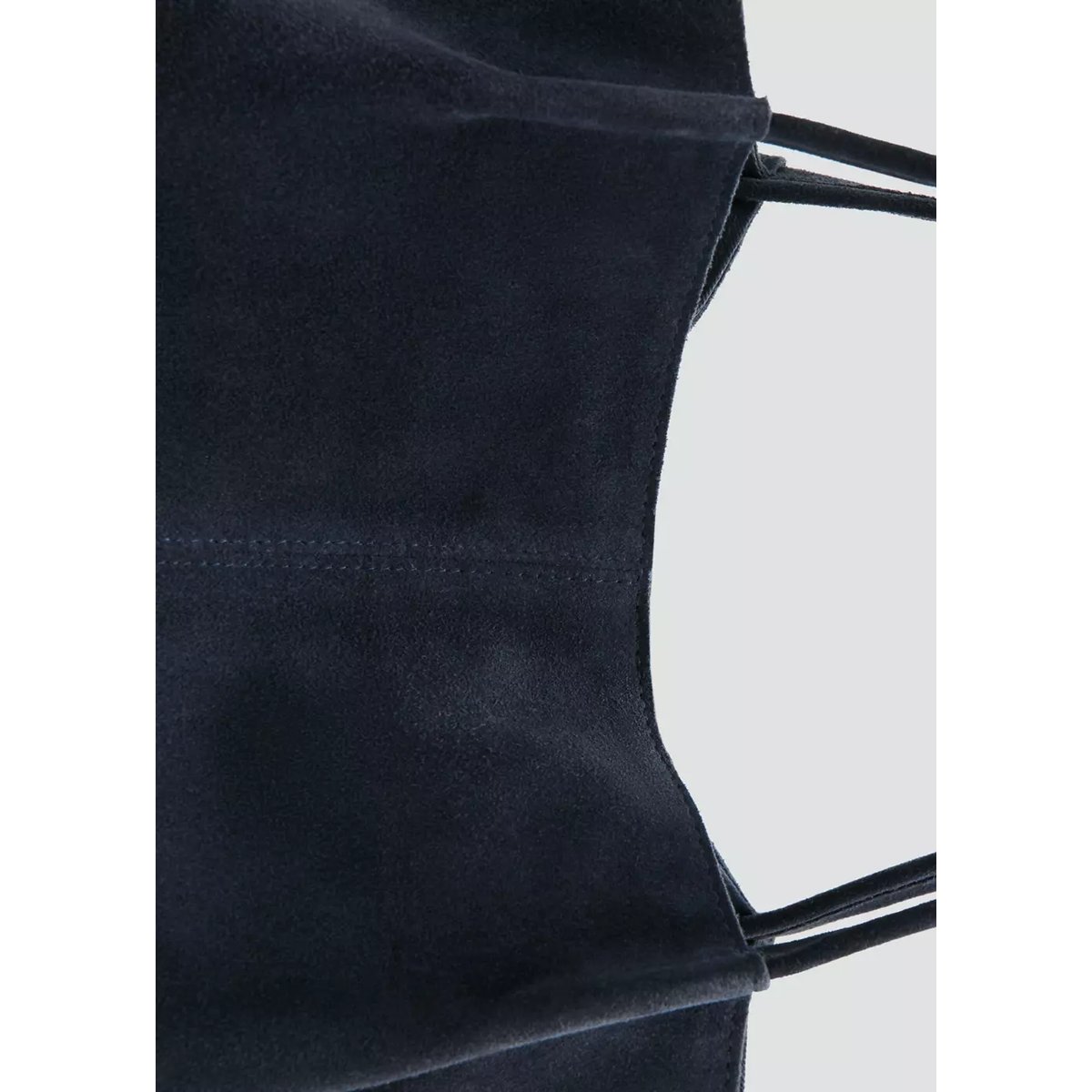 Sac cabas cuir suédé bleu marine, MANGO