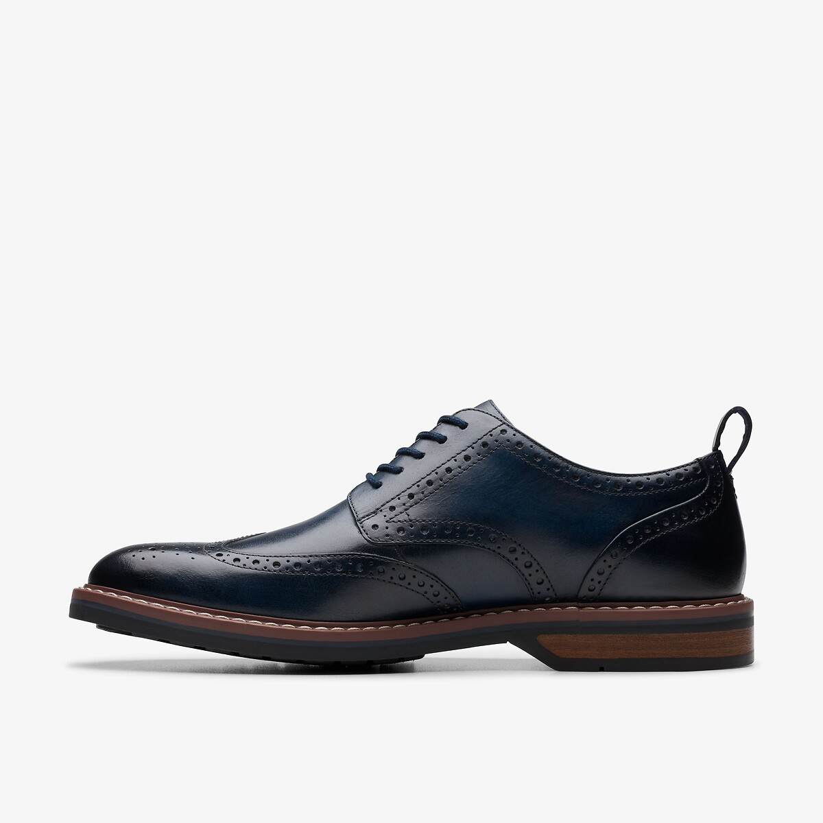 Derby's in leer Aldwin Limit marineblauw, CLARKS