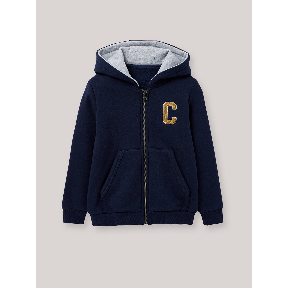 Sweat zippé à capuche marine, CYRILLUS